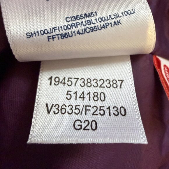 Lands End Womens Parka Size 2X Purple Full Zip Hooded (missing faux fur) Gorp - Picture 9 of 10